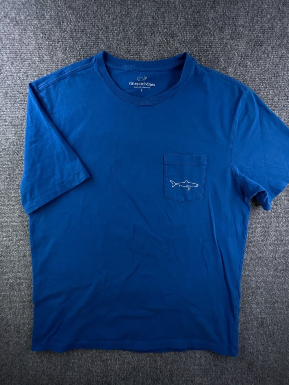 Vineyard Vines Fishing T Shirt Short Sleeve Blue Large Cotton Adult Men’s Logo